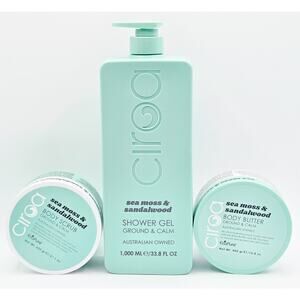 Ciroa Sea Moss & Sandalwood- Ground & Calm Body Butter, Sugar Scrub, Shower Gel